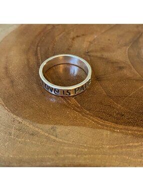 RETIRED James Avery “Love Is Patient, Love Is Kind” Ring, Size 8.5, Sterling Sil
